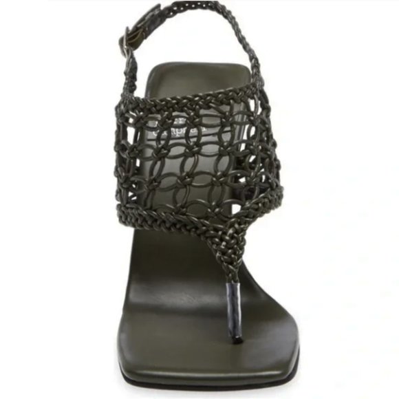 JEFFREY CAMPBELL Millenia Slingback SANDALS Size 8.5 Square Toe Heels Black NEW - Picture 2 of 10